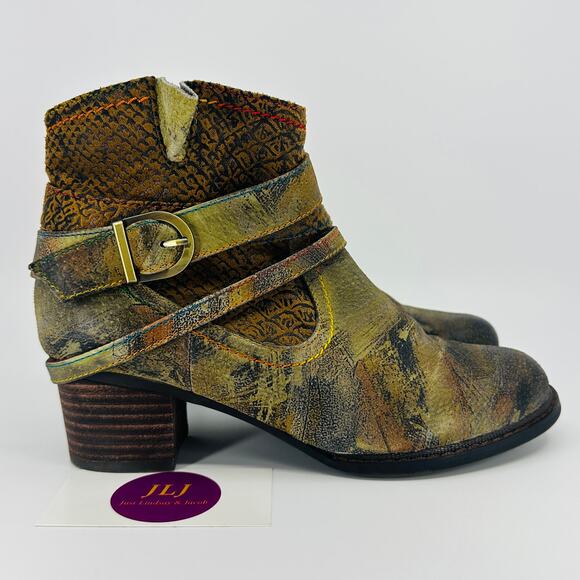 Spring Step L'Artiste Women's Shazzam Ankle Booties Camel Size 37 EU/ 6.5-7 US - Picture 1 of 11